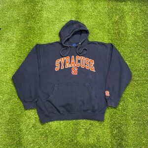 Syracuse University Pullover Hoodie Men’s Size Large Navy Blue Orange